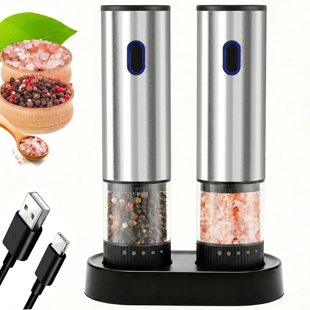 Moulin à sel et à poivre électrique automatique rechargeable