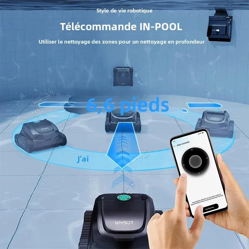 Robot nettoyeur de piscine solaire WYBOT S2 Solar Vision avec recharge automatique, double filtration, temps de fonctionnement de 2,5 heures, max 300 ㎡