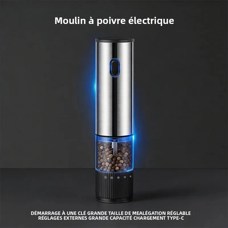 Moulin à sel et à poivre électrique automatique rechargeable