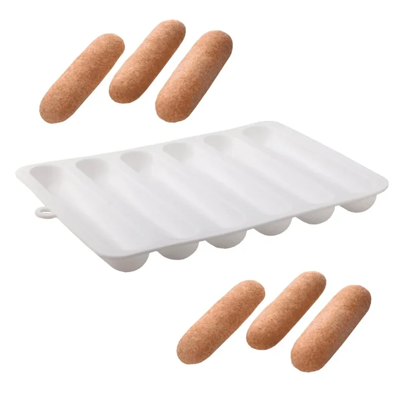 Moule de cuisson en silicone pour éclairs au chocolat à 6 cavités