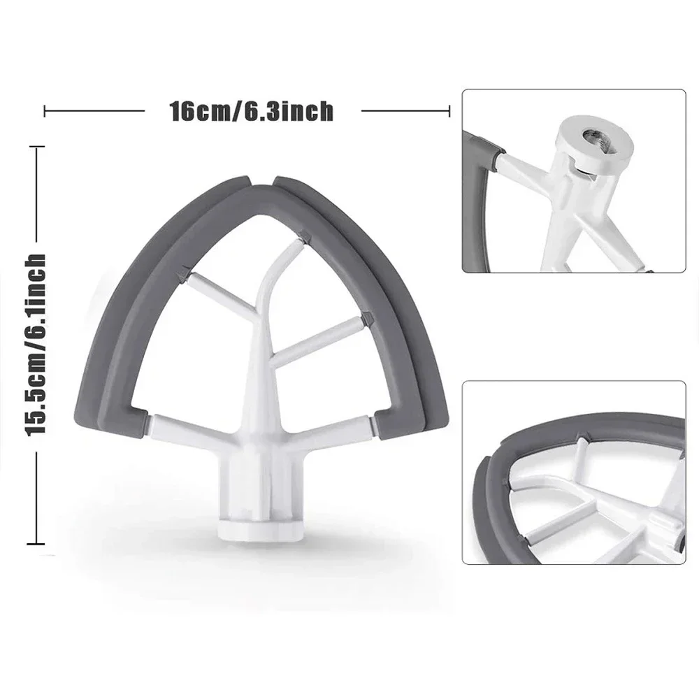 KitchenAid Flex Edge batteur 4.5-5QT palette de mélangeur en Silicone fixation à gratter automatique Compatible avec le batteur sur socle KSM150 KSM180