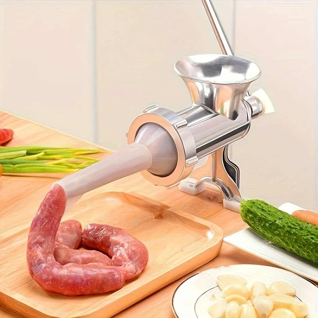 Hachoir à viande manuel avec pince de table – Robot culinaire robuste à manivelle en acier inoxydable