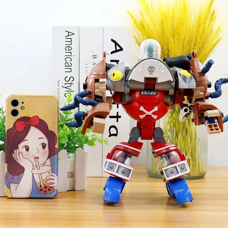 Plants Vs. Zombies Boss Robot Melon-pult Chomper Action Figure Model Set PVC Deformation Doll Toys for Kids Gift