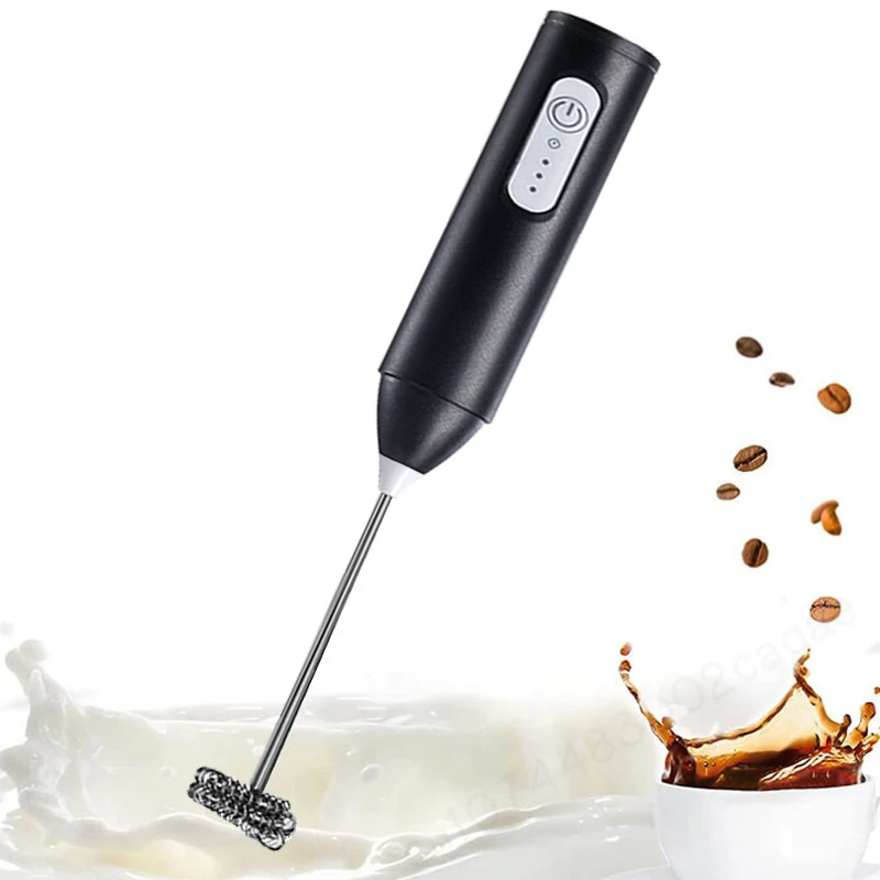 Mousseur à lait sans fil électrique type-c mélangeur à main en acier inoxydable Mini cafetière fouet