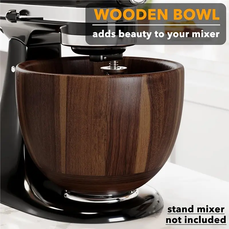 Support en bois d'acacia pour bols mélangeurs - Pour KitchenAid 4