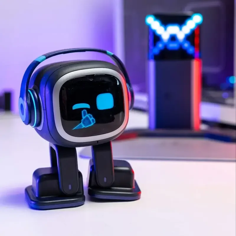 Robot intelligent EMO AI 2025 - Commande vocale, reconnaissance faciale et automatisation domestique, robot compagnon éducatif pour bureau intelligent