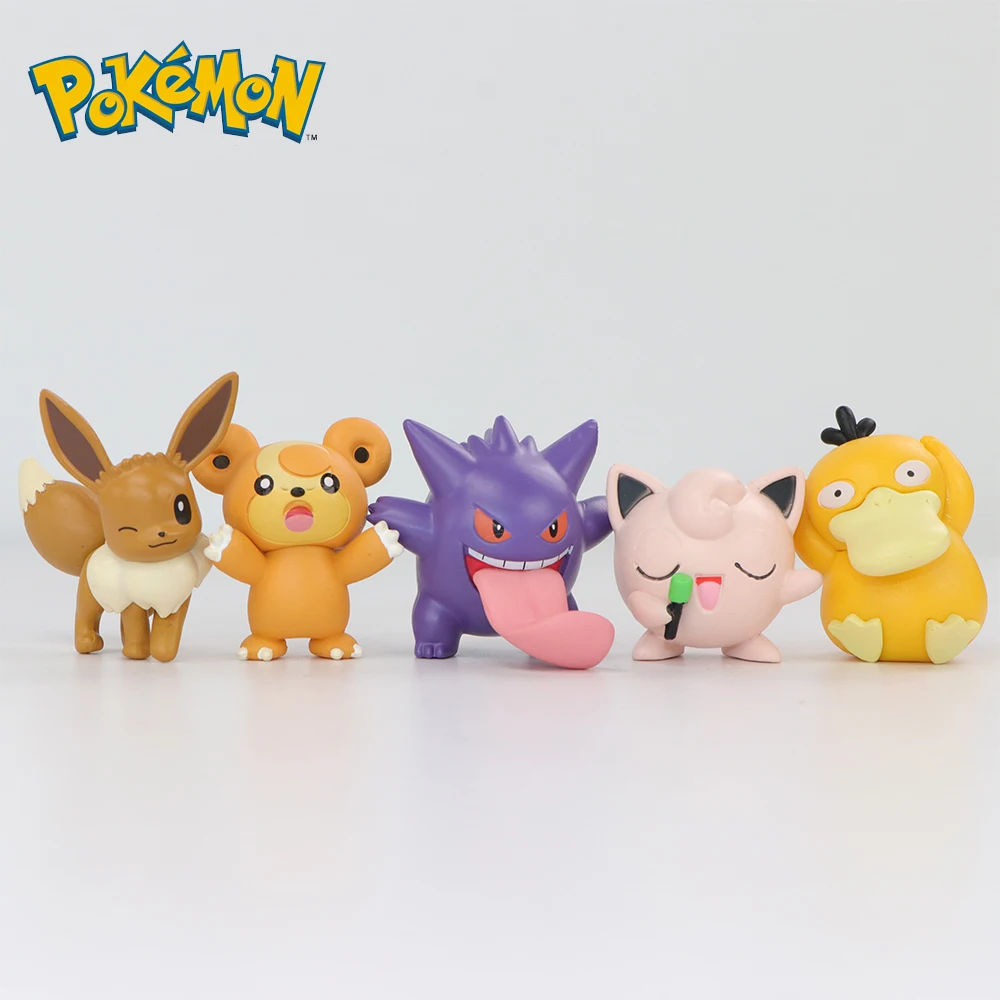 Ensemble de modèles Pokemon 5-6 pièces Mew Marill Spheal Fuecoco Oshawott, jouets figurines 4-6cm, poupées en PVC, petite Statue de bureau, cadeaux de décoration