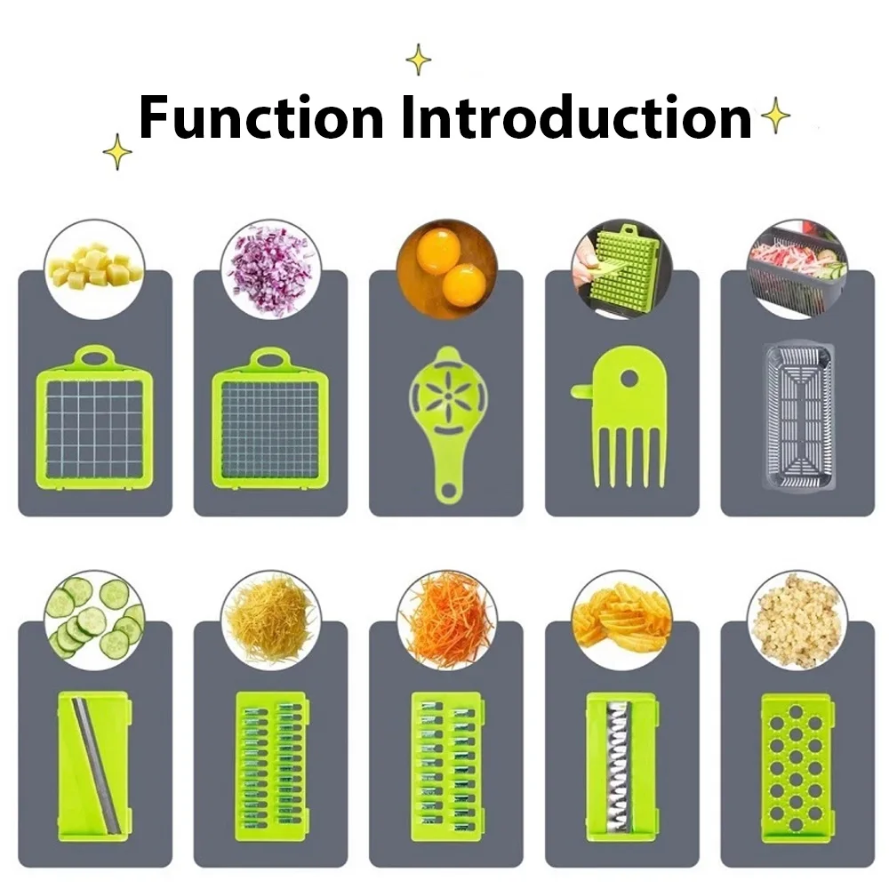 Hachoir à légumes multifonctionnel 16 en 1