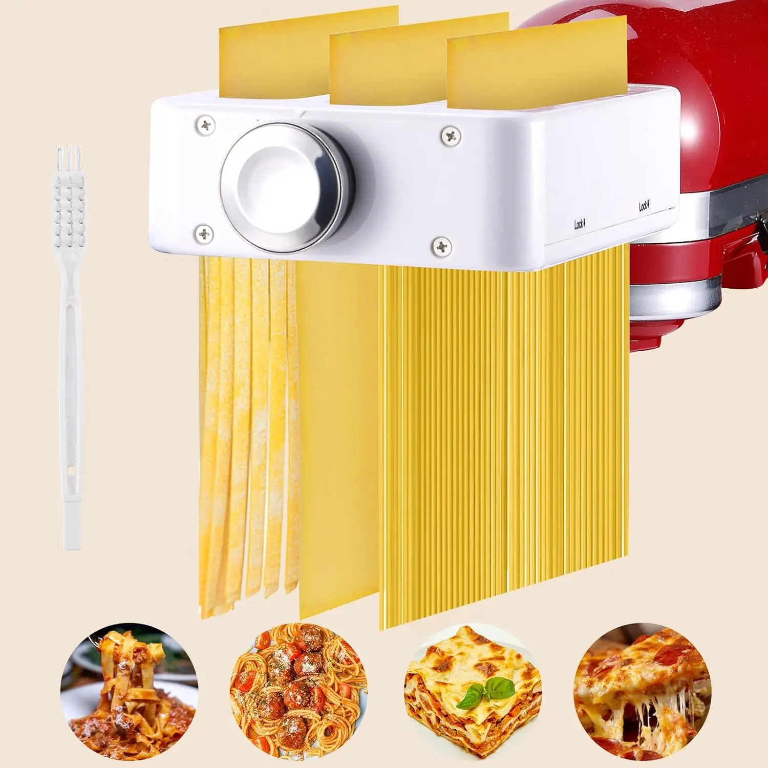 Accessoire de machine à pâtes 3 en 1 pour batteur sur socle KitchenAid