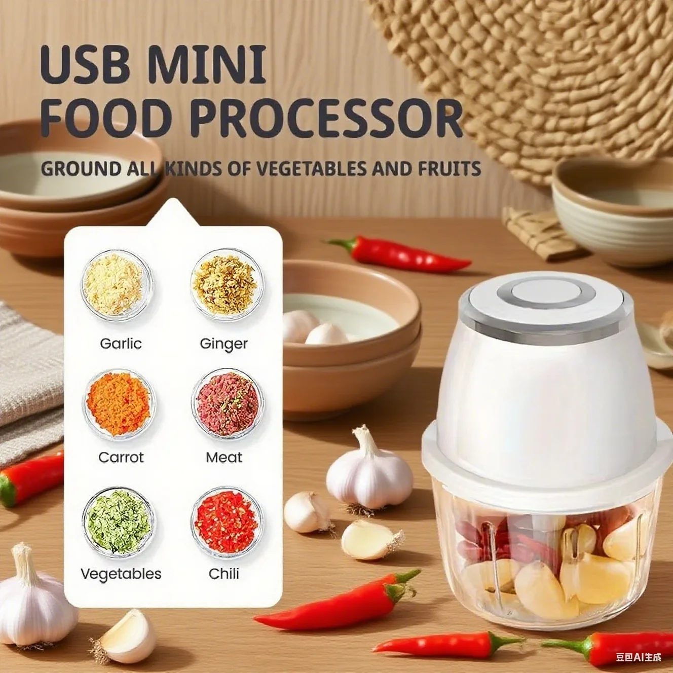 TINSOL 350ML Hachoir alimentaire électrique