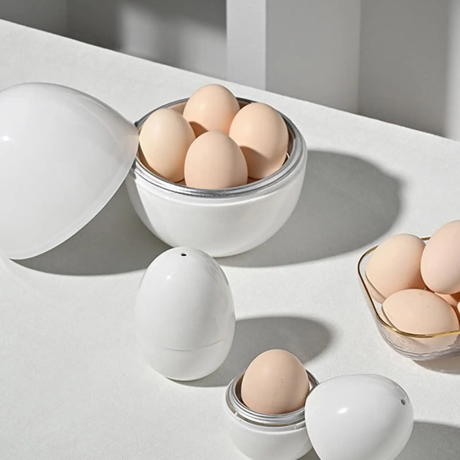 Cuiseur à œufs pour micro-ondes avec couvercle, pour œufs durs ou mollets, gadgets de cuisine pour une cuisson rapide des œufs