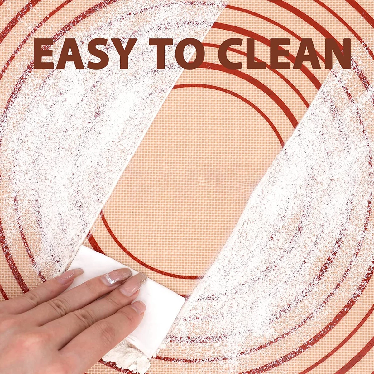 Tapis à pâtisserie en Silicone 60x40cm, 0.7mm d'épaisseur, tapis à rouler la pâte antiadhésif avec Guide de mesures, feuille de cuisson sûre au four