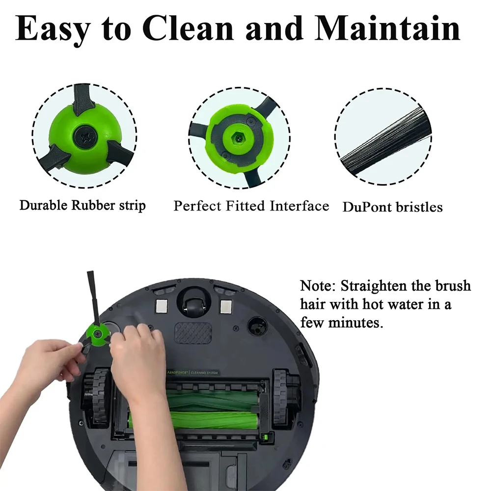 Pièces de rechange pour aspirateur Robot iRobot Roomba i & j & e Series i1 +/i2 +/i7 +/i8 +/j6 +/j7 +/j8 +/e5/e6, pièces de rechange pour brosses latérales