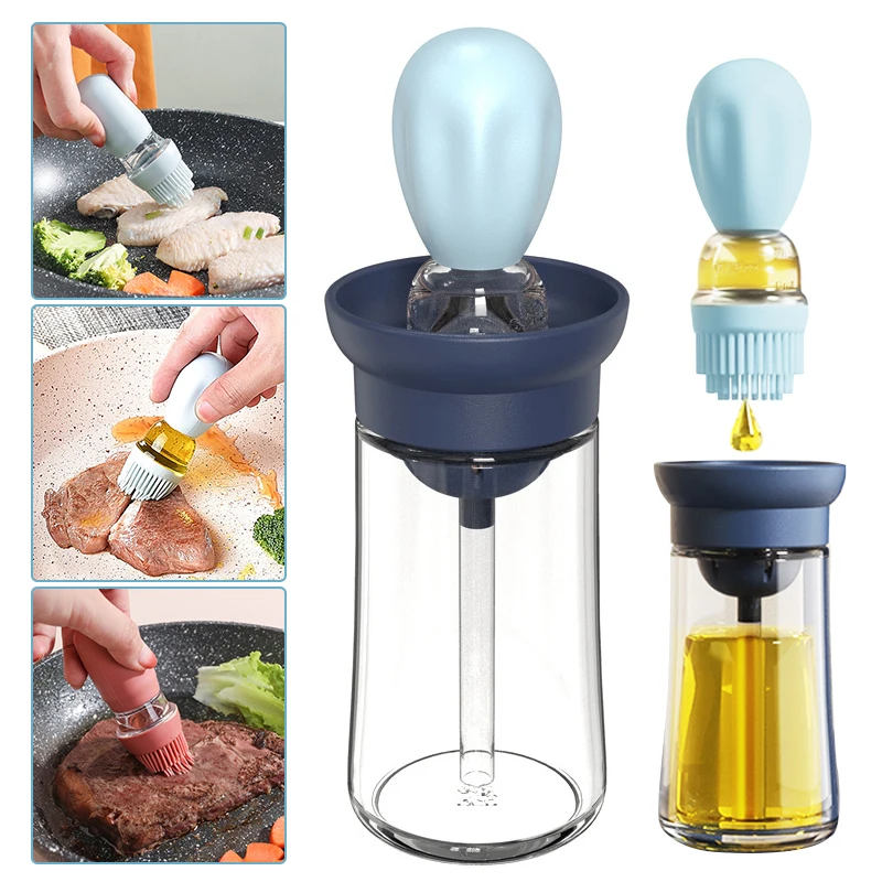 Bouteille distributrice d'huile 2 en 1 avec brosse