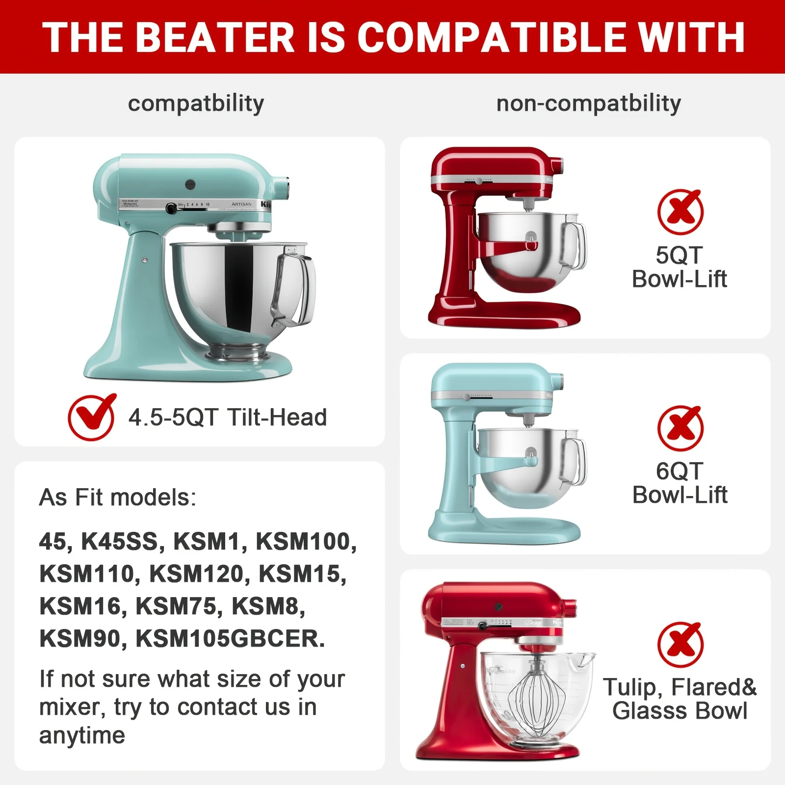 Batteur à bord flexible en silicone pour batteur KitchenAid 4