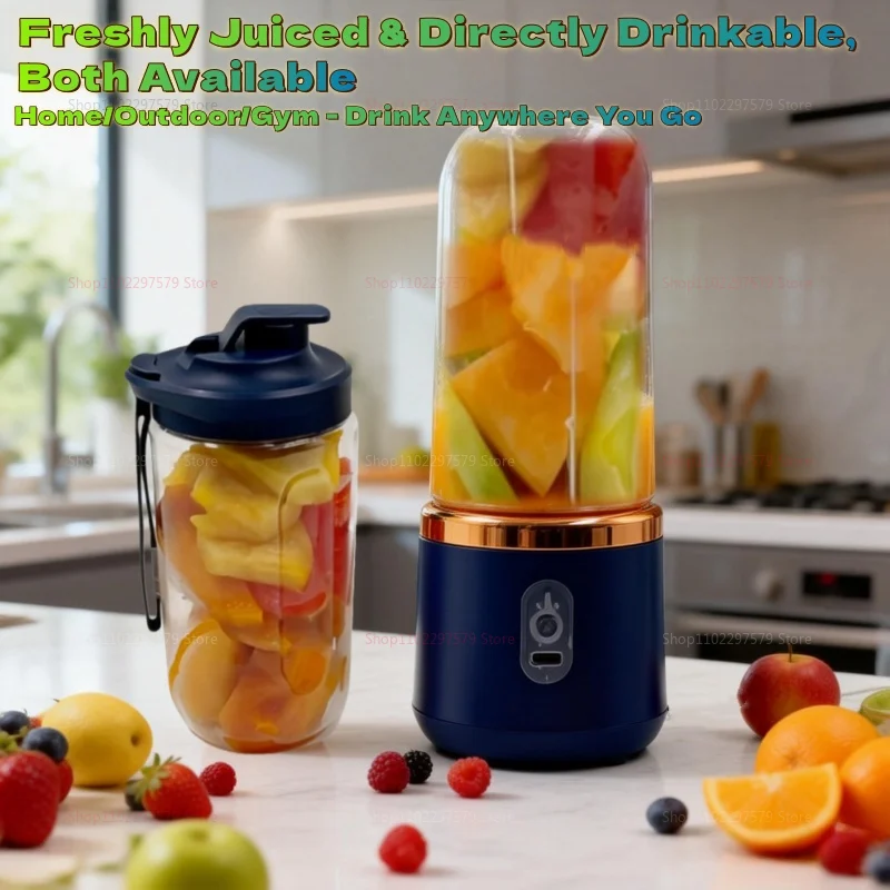 Blender portable à double gobelet, presse-agrumes USB, mixeur de fruits pour smoothies, milkshakes et jus, robot culinaire compact, presse-agrumes