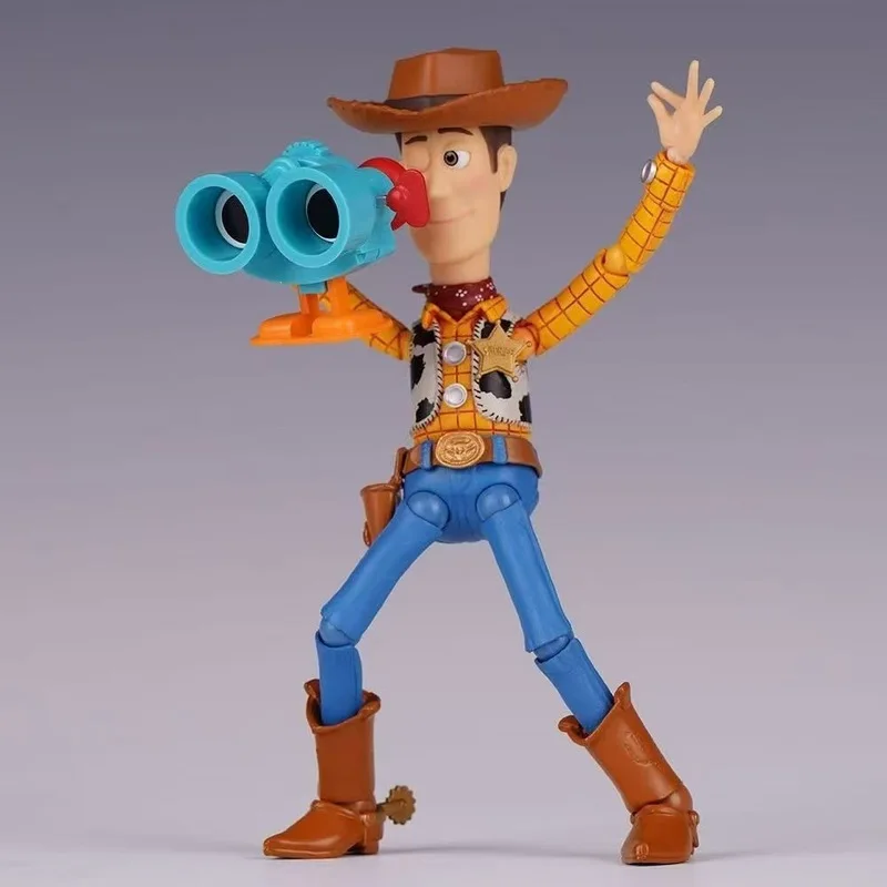 Figurine articulée Revoltech Toy Story Woody Ver.2.0 avec visages multi-expressifs, modèle de collection pour les fans d'animation