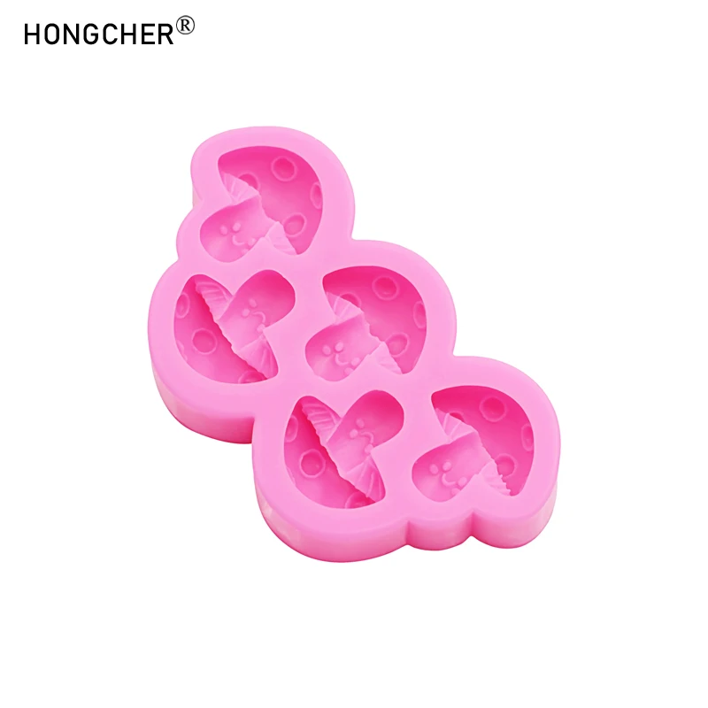 Dessin animé Mini champignon chocolat Flip gâteau cuisson Dessert décoration Silicone moule bricolage résine bijoux