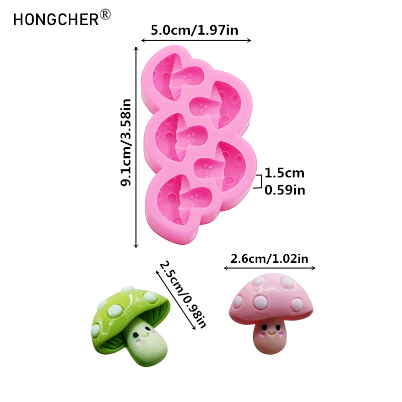 Dessin animé Mini champignon chocolat Flip gâteau cuisson Dessert décoration Silicone moule bricolage résine bijoux