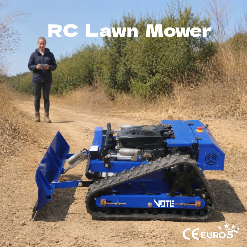 Tondeuses à gazon robotisées RC, débroussailleuses, tondeuses à chenilles, conformes CE et Euro 5, adaptées à la tonte des jardins et des fermes en pente
