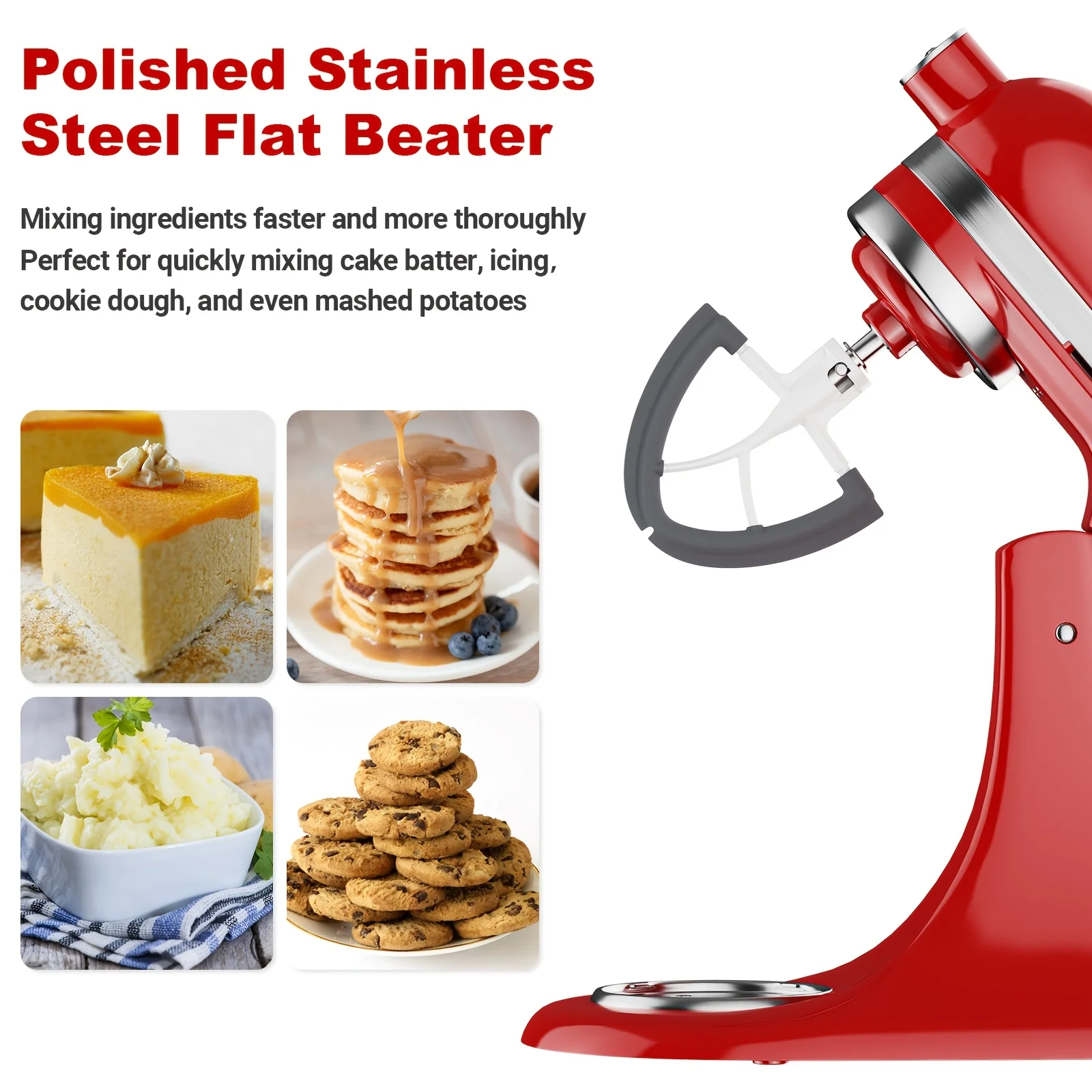 Batteur à bord flexible en silicone pour batteur KitchenAid 4