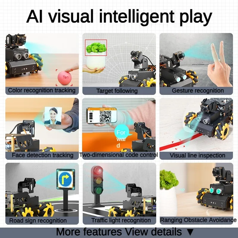 TurboPi ROS2 Robot voiture Mecanum roues AI Vision suivi intégré AI modèle pour ChatGPT Interaction vocale pour Raspberry Pi 5