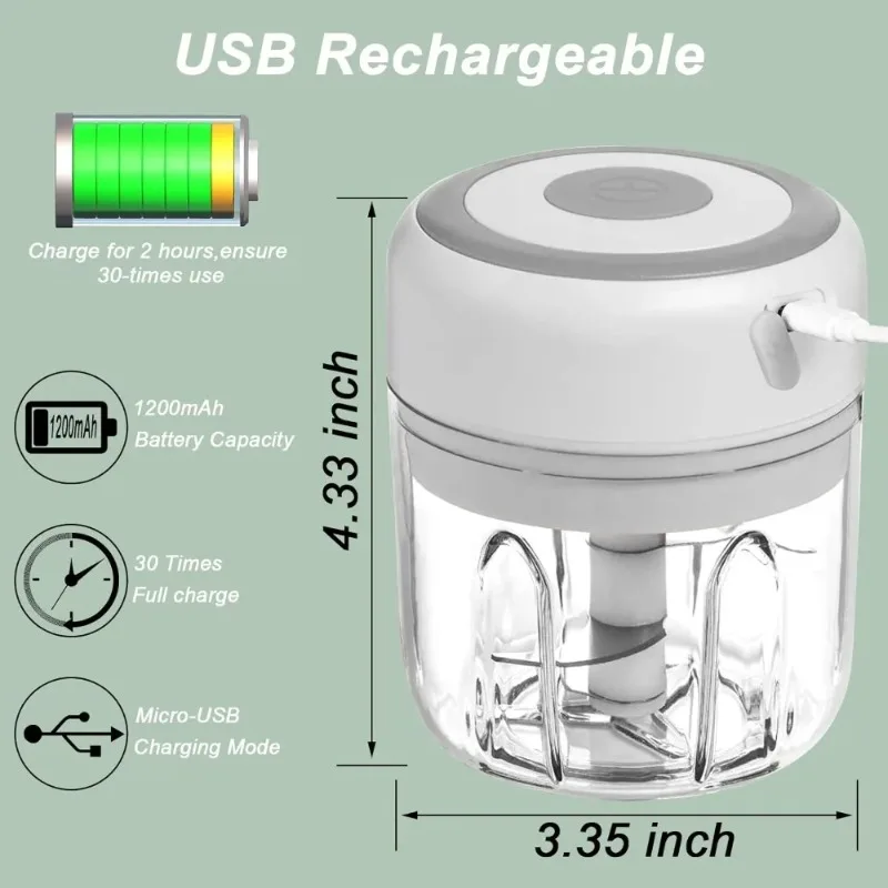 Mini hachoir électrique sans fil 250 ml