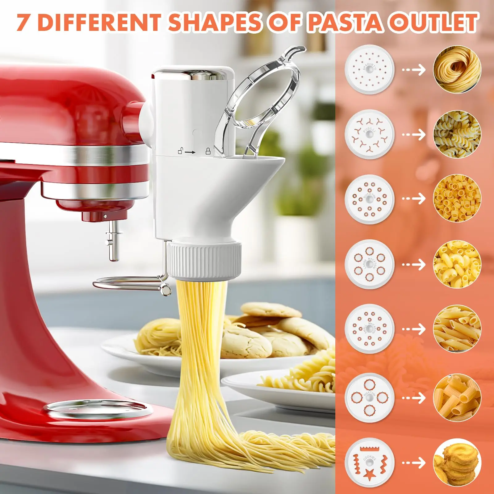 Gvode Fixation de presse à pâtes pour mélangeurs sur socle KitchenAid 7 plaques interchangeables accessoires