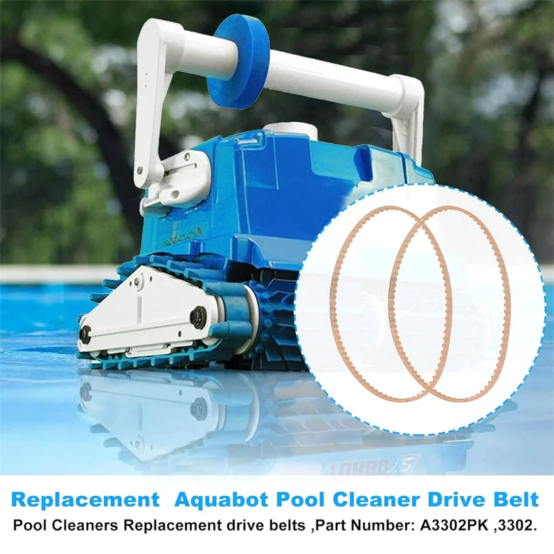 Ceinture de robot nettoyeur de piscine, A3302PK, Aquabot 3302, pièces d'entraînement, environnement 80, dents, ceinture d'entraînement, 2 pièces