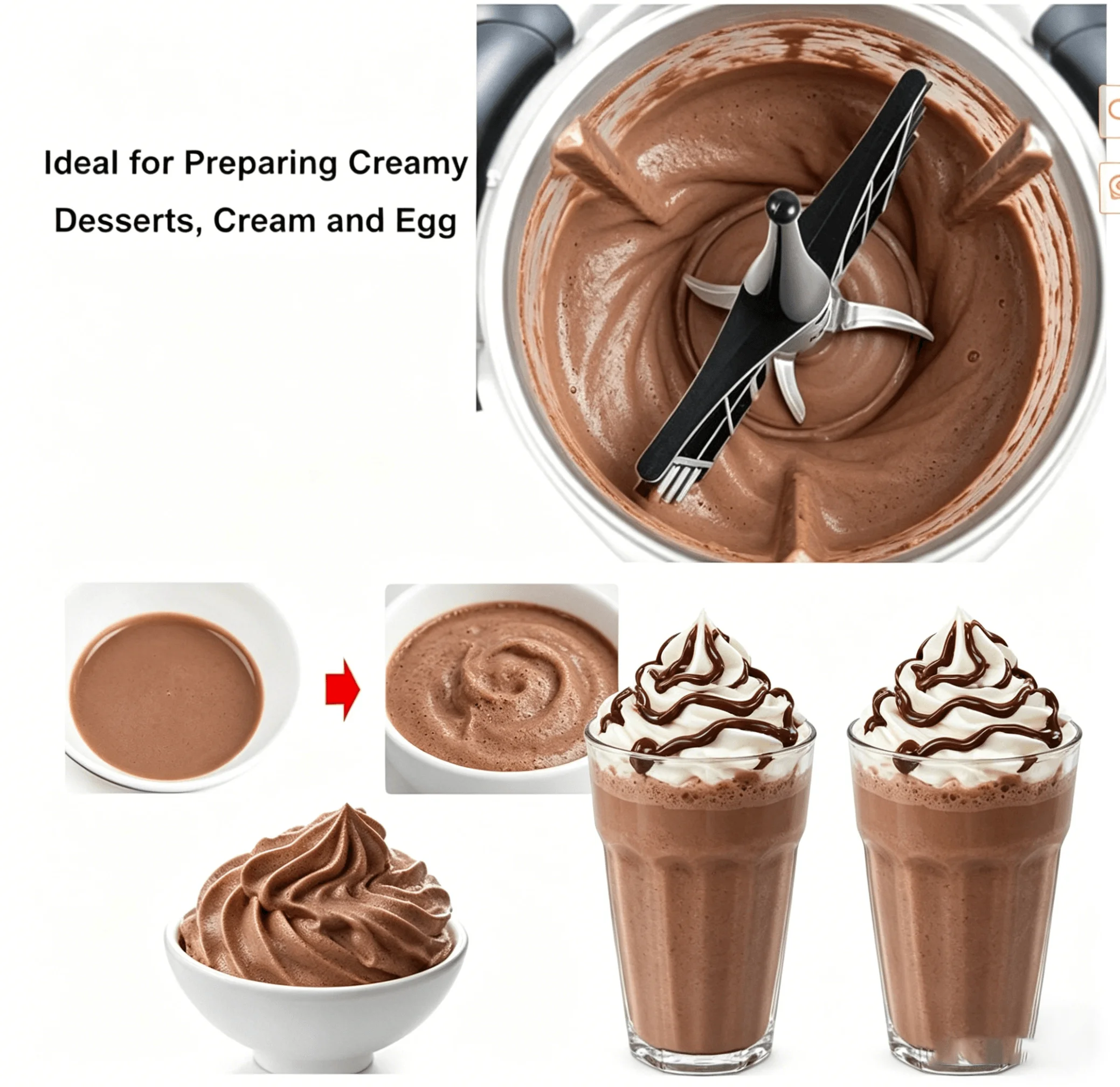 Fouet mélangeur papillon compatible avec le robot culinaire Monsieur Cuisine Connect Smart Lidl pour la préparation de crème aux œufs