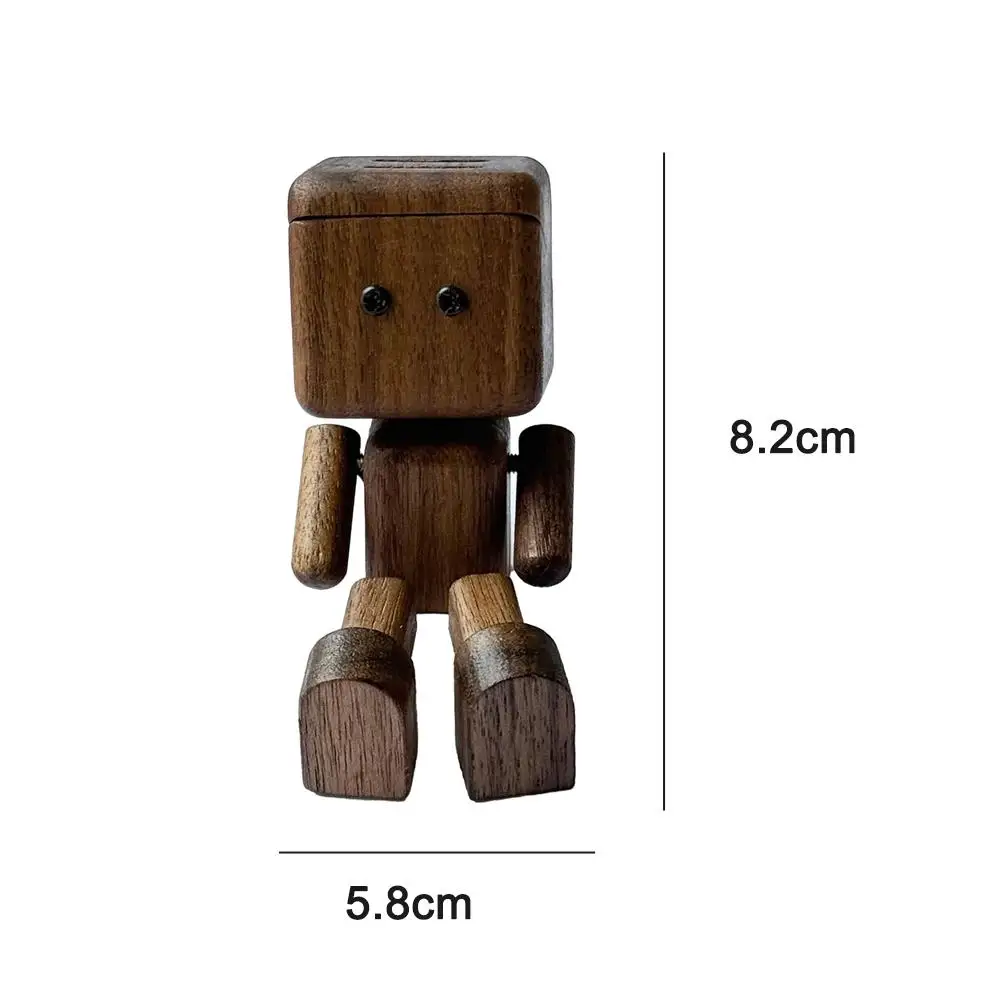 Figurine d'homme en bois secouant, Robot oscillant des jambes, mignon, intérieur de voiture, ornements en bois, décor de bureau amusant, cadeaux créatifs