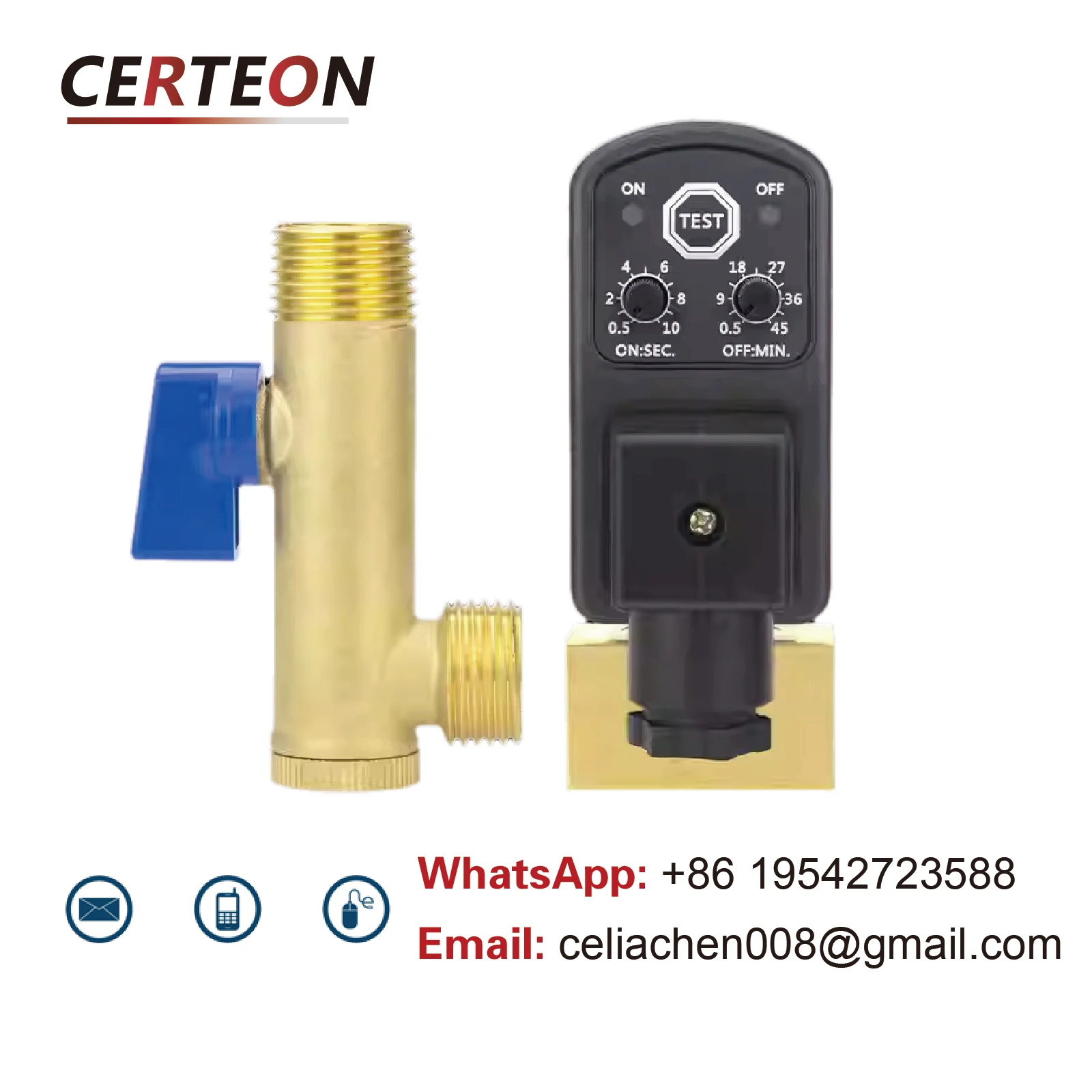 Vanne de purge automatique électronique 1/2" en laiton temporisée pour compresseur d’air sécheur évacuation auto condensats AC220V DC24V usage industriel
